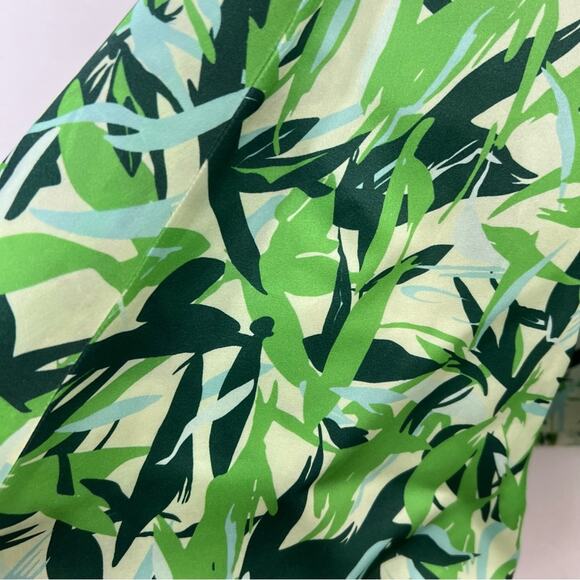 Elle Sasson Holly Colorblock Botanical Floral Silk Cap-Sleeve Dress Size Size 4 - Picture 10 of 16